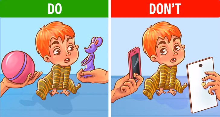 Sử dụng thiết bị công nghệ để “dỗ” trẻ: Đây là cách đơn giản, thuận tiện để giữ đứa trẻ ngồi yên nhưng nó lại thực sự có những tác hại cho sức khỏe của trẻ. Theo một nghiên cứu, bức xạ từ các thiết bị này ảnh hưởng trực tiếp đến não trẻ và làm tăng nguy cơ phát triển khối u.