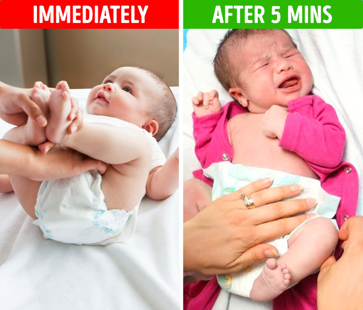 Thay bỉm ngay lập tức khi trẻ đi vệ sinh: Những chiếc bỉm hiện nay đều có khả năng thấm hút trong nhiều giờ và giữ cho em bé của bạn khô ráo, không bị hăm. Vì vậy, ngay cả khi bé đi đại tiện, bạn cũng nên chờ vài phút rồi mới thay bỉm để không gặp phải sự cố ngoài ý muốn.