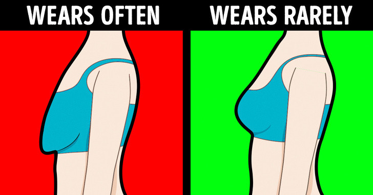 Mặc áo ngực khiến ngực chảy xệ: Nhiều người phụ nữ cho rằng họ phải mặc áo ngực để giữ cặp "tuyết lê" không bị chảy xệ. Trong thực tế, một nghiên cứu của Pháp đã chứng minh rằng áo ngực lại có thể khiến bầu ngực mất hình dạng theo thời gian. Theo nghiên cứu này, nguyên nhân là do sự hỗ trợ của chiếc áo ngực làm suy yếu các cơ ở ngực, làm ngực chảy xệ.