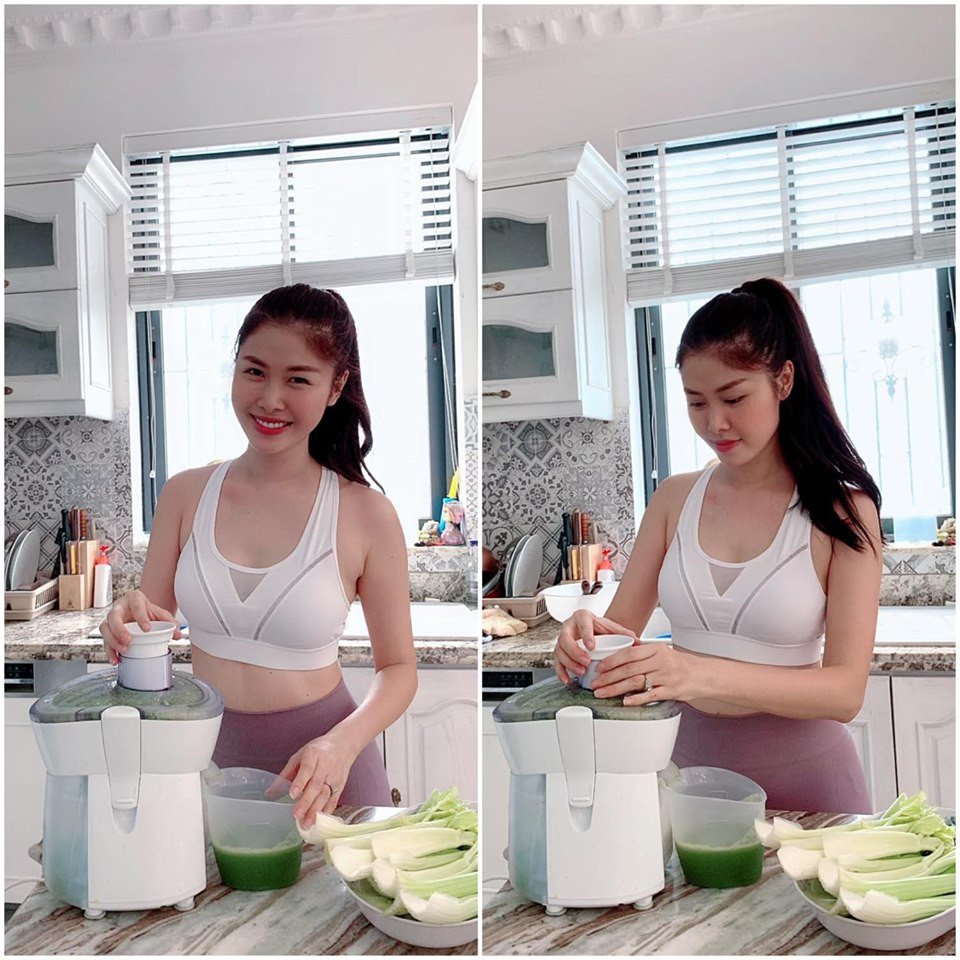 Cụ thể, Thuỷ Anh viết: “Cô gái vẫn cần mẫn với công cuộc sống xanh sống khoẻ mỗi ngày. Mỗi ngày uống một ly nước ép cần tây trước ăn sáng 30 phút sẽ giúp cơ thể: Chống lão hoá, ngăn ngừa tình trạng ung thư, giảm tình trạng viêm, sưng”.