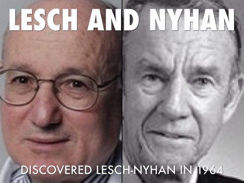Hội chứng Lesch-Nyhan (hội chứng thích cắn xé). Ước tính khoảng 1/380.000 người đối diện với những rắc rối từ hội chứng Lesch – Nyhan. Lesch – Nyhan bắt nguồn từ sự tích tụ axit uric dưới da dẫn đến viêm khớp, thận, sỏi thận và các vấn đề về thần kinh. Bệnh nhân có biểu hiện thích cắn xé, xẻo thịt trên chính cơ thể mình. 60% bệnh nhân Lesch-Nyhan bị buộc phải nhổ răng để ngăn họ tự cắn môi, má trong, lưỡi và một số bộ phận khác.