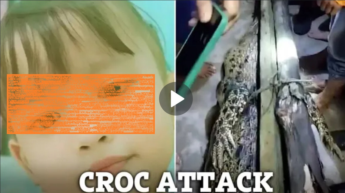 Bé Caca 5 tuổi đang tắm ở một hồ nước thì bị con cá sấu tấn công tại Làng Bukit Layang ở Bangka Regency, Indonesia, vào khoảng 9h ngày 11/1. Ảnh: Voi.ID