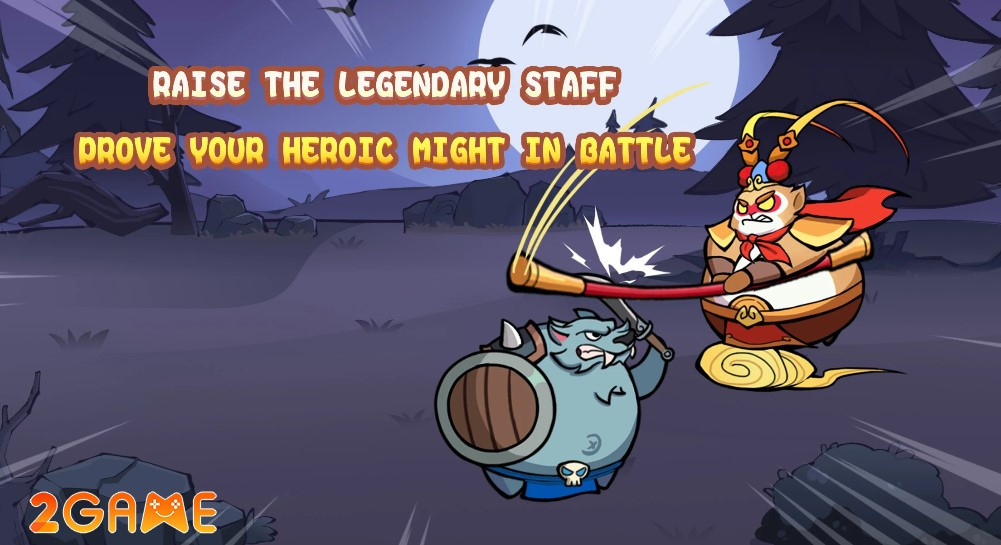 Phải dốc lực vung gậy trừ yêu diệt ma trong hình hài mũm mĩm quả là không dễ dàng. Về cơ bản thì Wukong Go Idle RPG là một tựa game nhập vai nhàn rỗi được kết hợp với yếu tố phiêu lưu roguelike dựa trên văn bản. Người chơi sẽ phải đưa ra các lựa chọn nhằm sinh tồn tới ngày cuối cùng và tiêu diệt boss để qua màn. Ảnh 2 Game