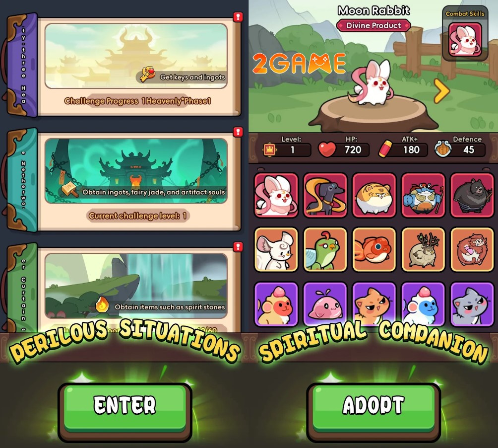 Một điểm nhấn khác mà tựa game Wukong Go Idle RPG mang lại chính là các hoạt động và tính năng cực kỳ đa dạng. Người chơi không chỉ được trải nghiệm các mini game và thử thách để giải trí, mà còn có thể chiêu mộ các nhân vật nổi tiếng trong Tam Giới để đồng hành cùng mình trên con đường phiêu lưu đầy thử thách. Ảnh: 2 Game