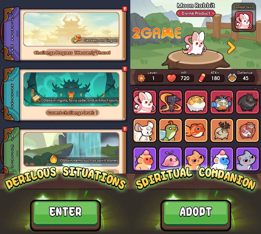 Một điểm nhấn khác mà tựa game Wukong Go Idle RPG mang lại chính là các hoạt động và tính năng cực kỳ đa dạng. Người chơi không chỉ được trải nghiệm các mini game và thử thách để giải trí, mà còn có thể chiêu mộ các nhân vật nổi tiếng trong Tam Giới để đồng hành cùng mình trên con đường phiêu lưu đầy thử thách. Ảnh: 2 Game