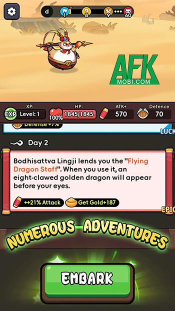 Được lấy cảm hứng từ tựa game phiêu lưu roguelikeCapybara Go nổi tiếng trong năm 2024, Wukong Go Idle RPG sẽ mang đến cho người chơi một cái nhìn hoàn toàn mới về thế giới Tây Du Ký.