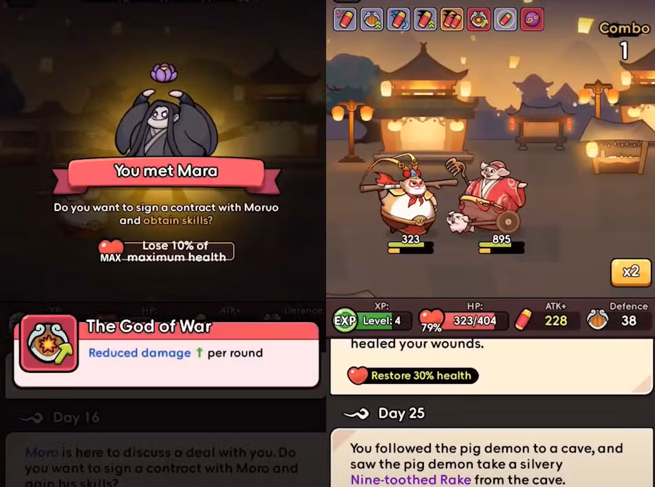 Bạch cốt tinh dù yêu nghiệt đến đâu cũng bỗng hóa thành cực kỳ kute. Không nhân vật nào không tròn mập như Trư Bát Giới. Còn bản thân Lão Trư thì để cho hơn người xíu thì di chuyển trên một con xe lợn kéo.