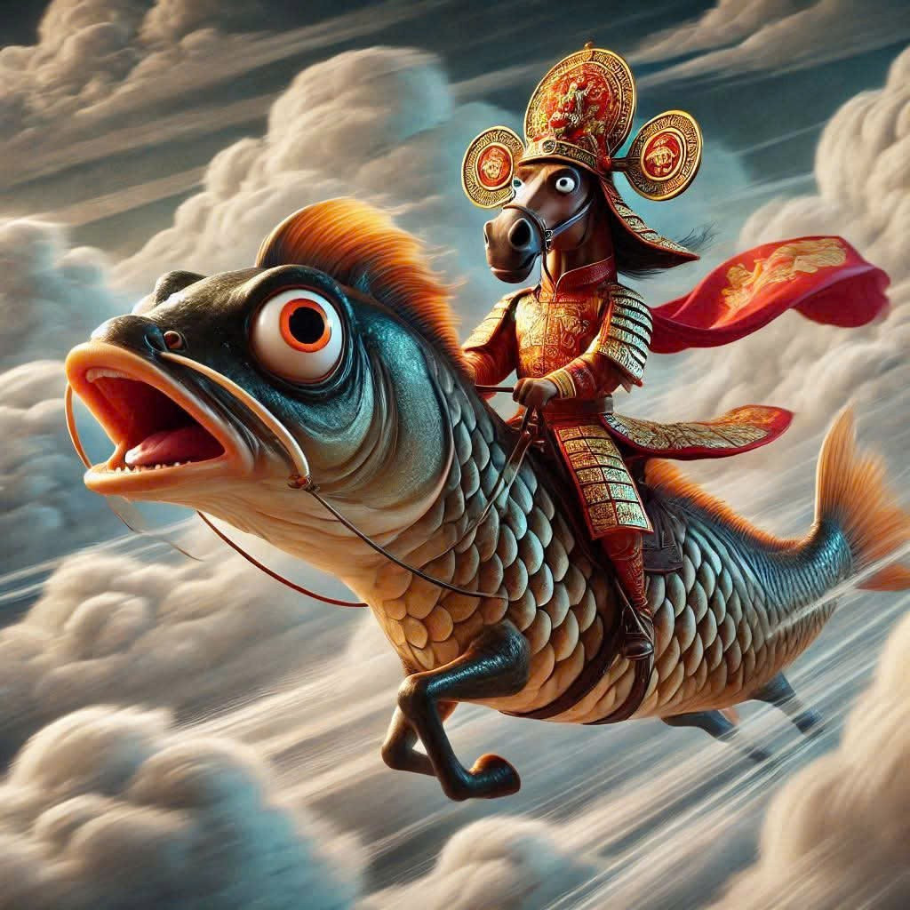 Nhờ công cụ AI, Táo quân tuổi Ngọ đầy khí thế oai phong và tinh thần "thừa thắng xông lên".