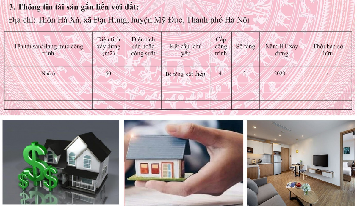 Thứ ba, mã QR thể hiện thông tin về tài sản gắn liền với đất. Đối với trường hợp tài sản là nhà chung cư, căn hộ hoặc một số hạng mục công trình hoặc một số phần diện tích của hạng mục công trình thì thể hiện thông tin về tên tài sản theo khoản 6 Điều 34 Thông tư 10.