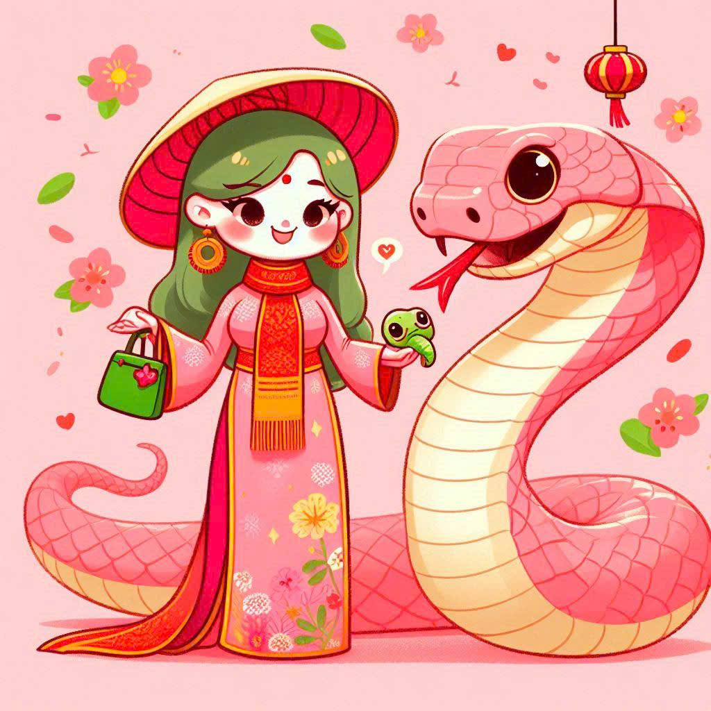 **Tỵ (Rắn) – Mệnh Hỏa** Màu tương sinh: Xanh lá (Mộc sinh Hỏa), đỏ, hồng (Hỏa). Màu kiêng kỵ: Đen, xanh dương (Thủy khắc Hỏa). Đây là nhân vật chính, là năm bản mệnh, nên dùng nhiều xanh lá để tránh Hỏa quá vượng (dễ gây căng thẳng). Để nổi bậc, hãy dùng màu hồng