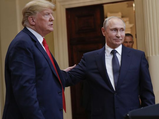 Tổng thống Mỹ Donald Trump và người đồng cấp Nga Vladimir Putin tại Helsinki. Ảnh: AP.
