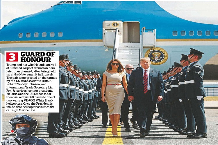 Theo Daily Mail, trước khi chuyên cơ của Tổng thống Mỹ đến sân bay quốc tế Stansted, sân bay này đã tràn ngập bóng dáng của lực lượng an ninh Anh trong đó có cả lực lượng đặc nhiệm được London triển khai để đảm bảo an toàn cho ông chủ Nhà Trắng trước mọi mối đe dọa. Nguồn ảnh: Daily Mail.