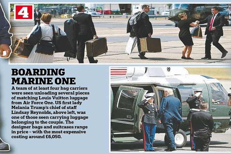 Ngoài lực lượng an ninh Anh bảo vệ vòng ngoài thì Tổng thống Trump cùng đoàn tùy tùng cũng được bảo vệ bởi lực lượng Mật vụ Mỹ từ bên trong, thậm chí Mỹ còn điều cả các phương tiện di chuyển đặc biệt dành cho Tổng thống sang tận Anh cho nhiệm vụ này. Nguồn ảnh: Daily Mail.