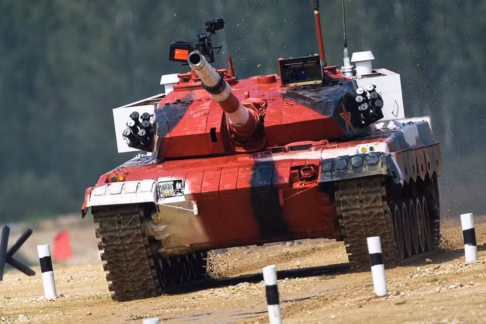 Xe tăng Type 96B của Trung Quốc tham gia Đại hội Thể thao quân sự ở Nga. Nguồn ảnh: Bộ Quốc phòng Nga