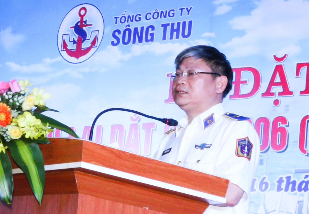 Thiếu tướng Nguyễn Văn Sơn phát biểu tại lễ đặt ky.