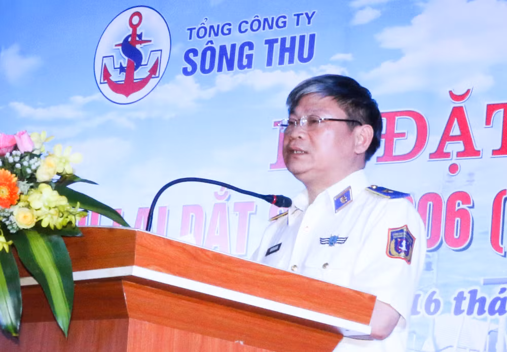 Thiếu tướng Nguyễn Văn Sơn phát biểu tại lễ đặt ky.