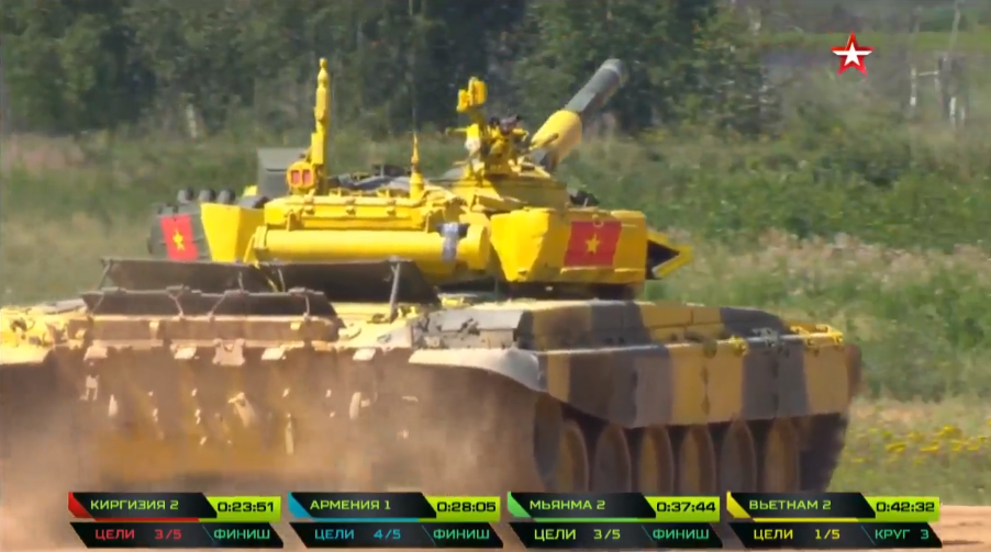 Theo thống kê của ban tổ chức kíp lái số 2 của chúng ta có tốc độ di chuyển trung bình chỉ 47km/h chậm hơn rất nhiều so với các đội bạn vốn hơn 60km/h. Điều này sẽ tác động không nhỏ đến kết quả thi cuối cùng của kíp lái số 2. Nguồn ảnh: tvzvezda.ru.