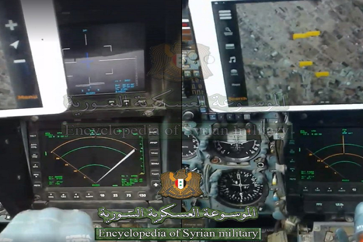 Trong góc ảnh này chúng ta có thể thấy rõ hơn hình ảnh mục tiêu của Su-24M2 trên bản đồ của chiếc iPad, rất có thể những hình ảnh này được chụp hoặc định vị trước đó và được phi công Syria sử dụng như một cách trực quan để xác định mục tiêu. Nguồn ảnh: @Syr_Mil_Wik.