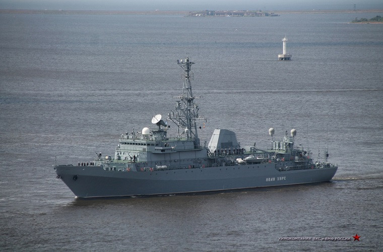 Kế đến là lớp tàu trinh sát điện tử Yury Ivanov thuộc Project 18280 của Hạm đội Biển Đen. Nguồn ảnh: sevmash.ru.