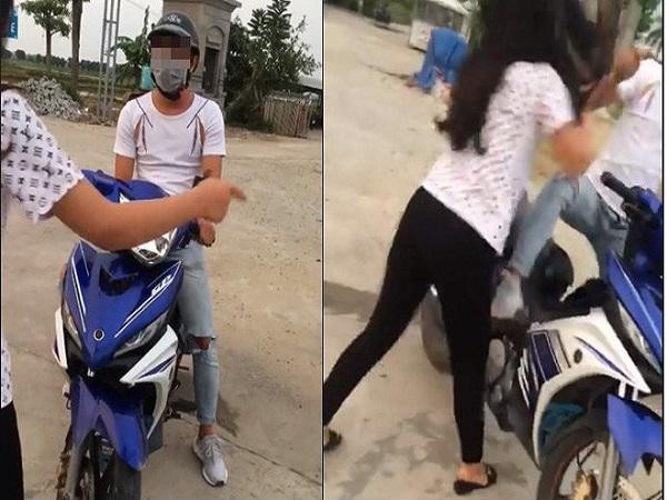 Cô gái đánh liên tục người yêu vì bắt cá hai tay trong suốt một năm. Ảnh cắt từ clip