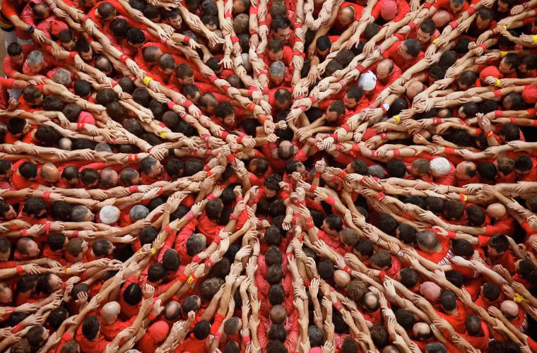 Màn trình diễn Colla Joves Xiquets ở Tây Ban Nha ngày 5/10/2014.