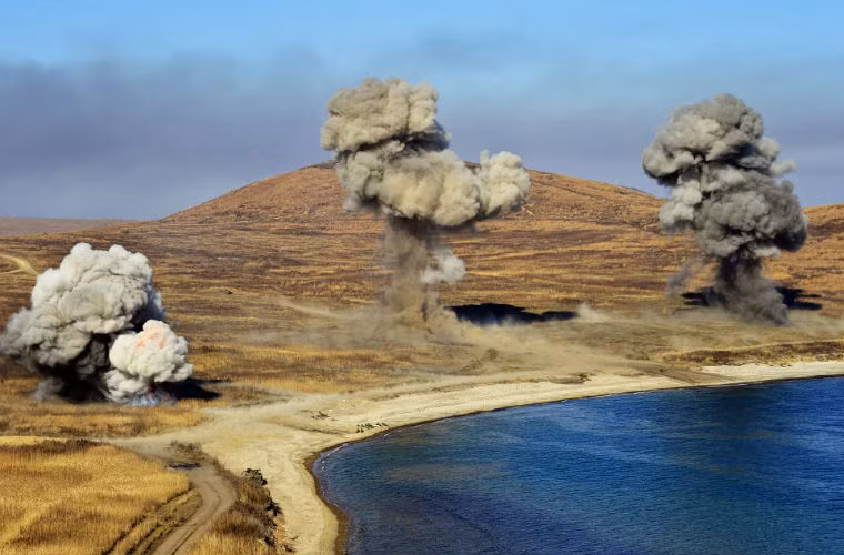 Cuộc tập trận chiến lược của lính thủy đánh bộ Nga ở Vladivostok.