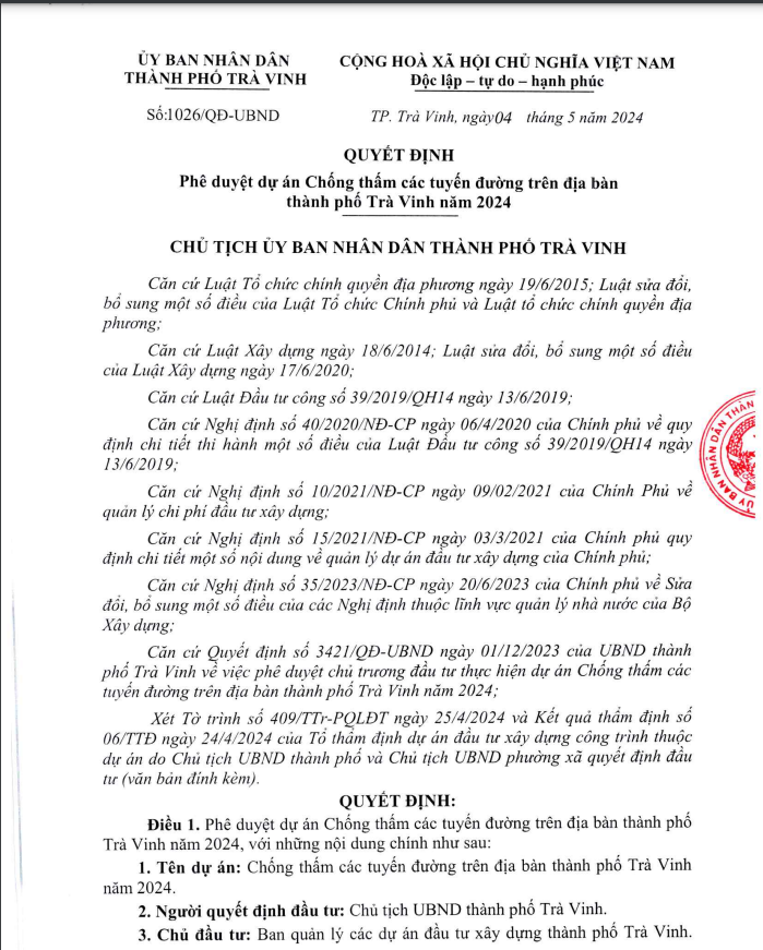 Tra Vinh: Goi thau chong tham hon 7 ty co ve tay Nguyen Trinh?