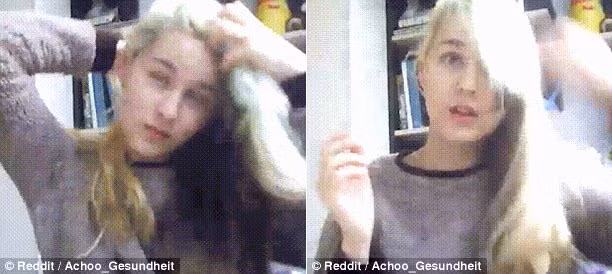 Cô gái nhuộm lớp tóc phía dưới thành màu vàng, trong khi lớp tóc trên vẫn giữ màu nâu tự nhiên.