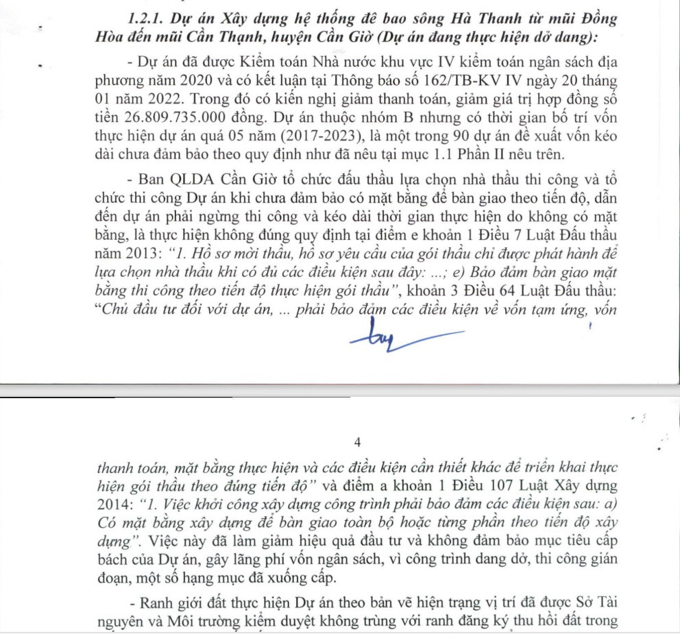 TP HCM: Nang luc nha thau thi cong du an vua bi thanh tra tai Can Gio