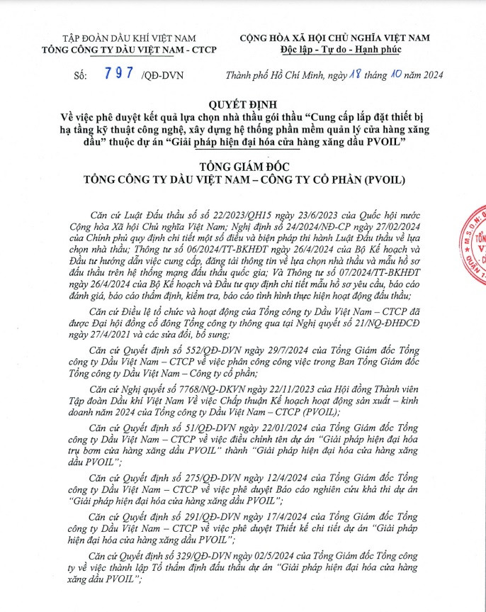 Goi thau gan 70 ty cua TCT Dau Viet Nam ve tay lien danh SMAC-ISTONE