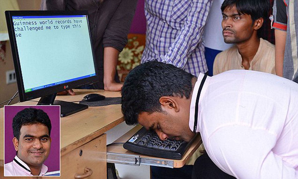 Được biết, anh đã phá kỷ lục Guinness thế giới bằng cách sử dụng mũi của mình. Anh đã gõ một câu được Kỷ lục Guinness Thế giới cho trước, bao gồm 103 ký tự, bao gồm cả ngữ pháp trong 47,44 giây, phá vỡ kỷ lục trước đó là 1 phút 33 giây do một cô gái thiết lập.