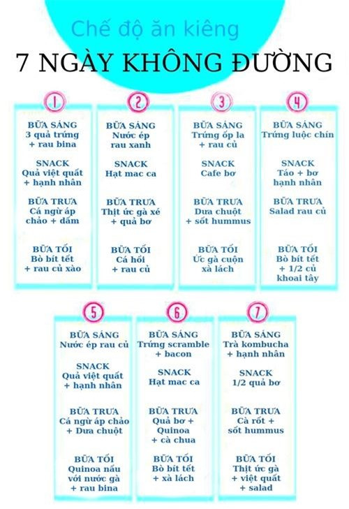 Che do an kieng 7 ngay khong duong giup vong 2 thon gon bat ngo