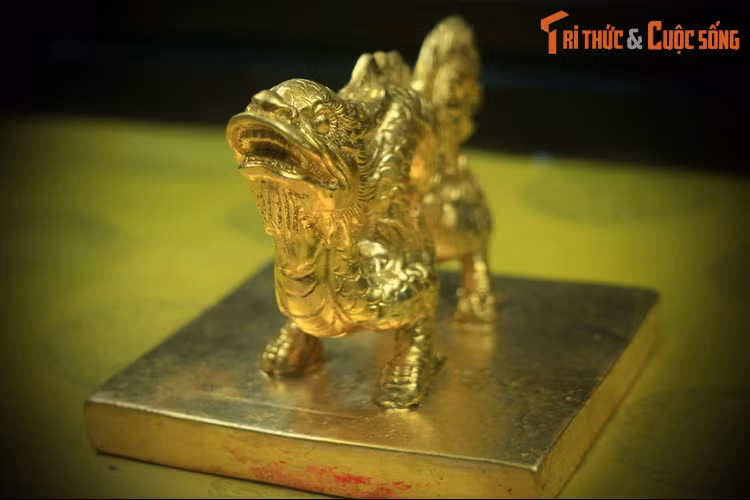 Ấn "Từ Dụ Hoàng Thái hậu" chi bảo đúc bằng vàng, niên hiệu Hàm Nghi nguyên niên (1885). Năm 1883, trong một di chiếu trước khi mất, vua Tự Đức đã tấn tôn Hoàng Thái hậu Từ Dũ là Thái Hoàng Thái hậu. Ấn này do vua Hàm Nghi chỉ thị đúc nhân tổ chức lễ tấn hôn cho Hoàng Thái hậu Từ Dũ vào năm 1885.