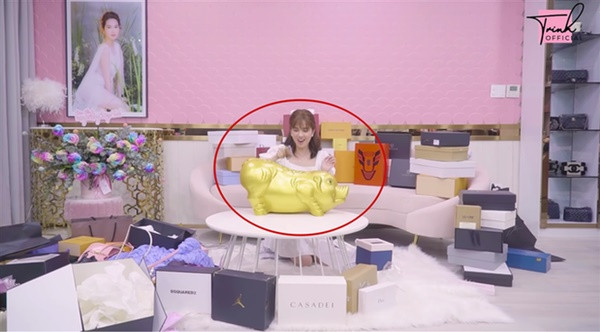 Ngoài ra, nhân dịp này Ngọc Trinh cũng quyết định đập heo. Không phụ lòng cô chủ, chú heo vàng béo tốt mang về cho Ngọc Trinh khoản tiết kiệm 2,7 tỷ đồng.