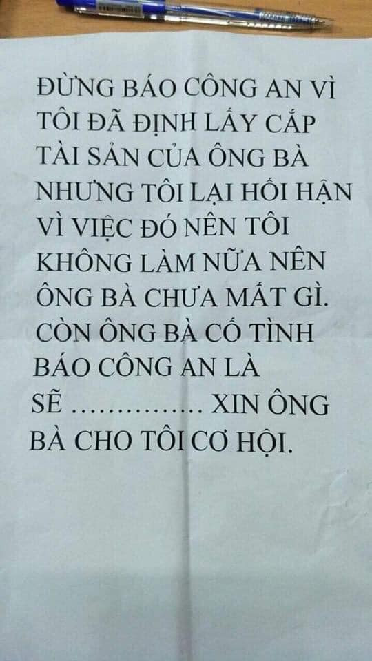 Có lẽ đây là tên trộm hài hước nhất quả đất, đi ăn trộm nhưng vẫn chuẩn bị sẵn giấy photo cho phương án khi thất bại.