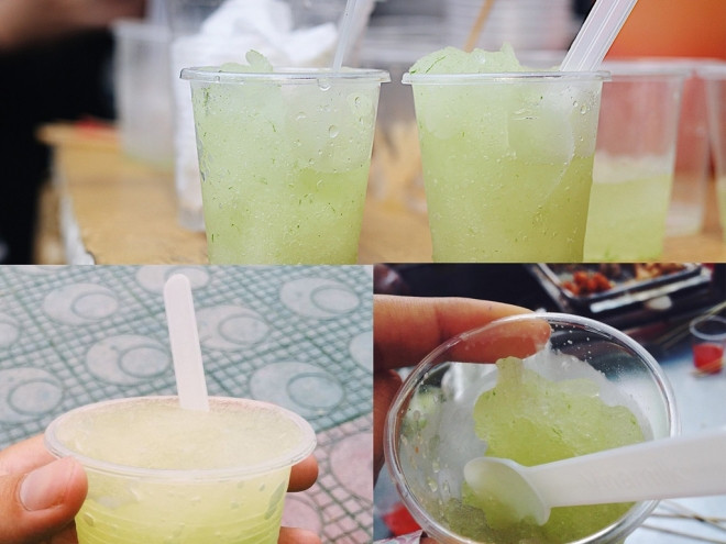 Kem chanh "thần thánh" mát mát ngọt ngọt đựng trong các cốc nhựa nhỏ xinh.
