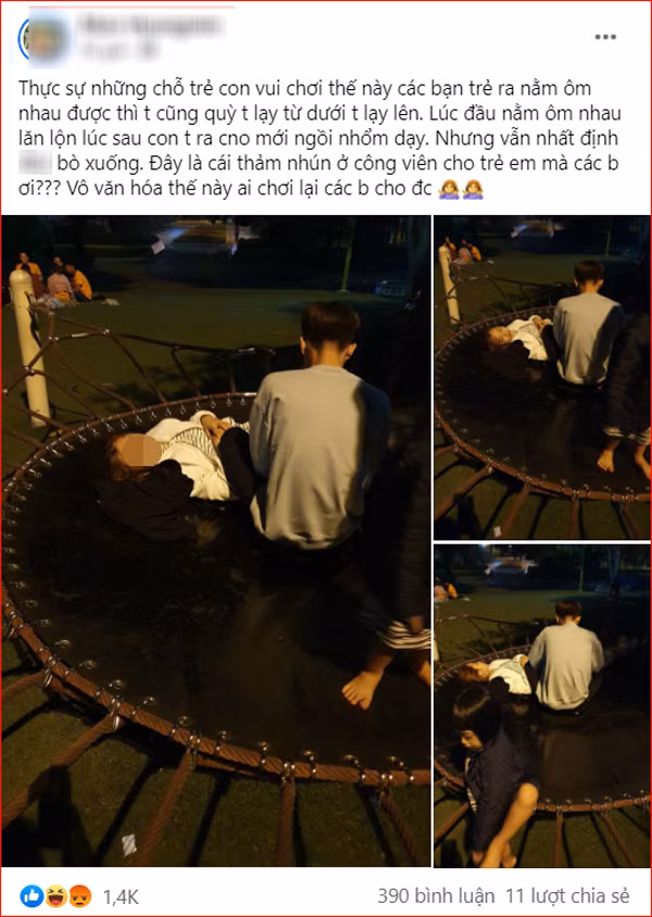 Mới đây, những hình ảnh ghi lại hành động kém duyên của một cặp nam nữ tại chốn công cộng được của một tài khoản mạng đã nhanh chóng thu hút nhiều sự chú ý.