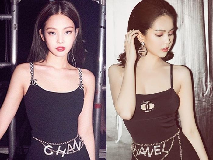 Cũng nhờ body bốc lửa "vòng nào ra vòng nấy" mà Ngọc Trinh khi đụng hàng váy áo với dàn mỹ nhân Hàn như Jennie (BLACKPINK), Jessica Jung, HyunA... người đẹp Trà Vinh đều được đánh giá không hề thua chị kém em.