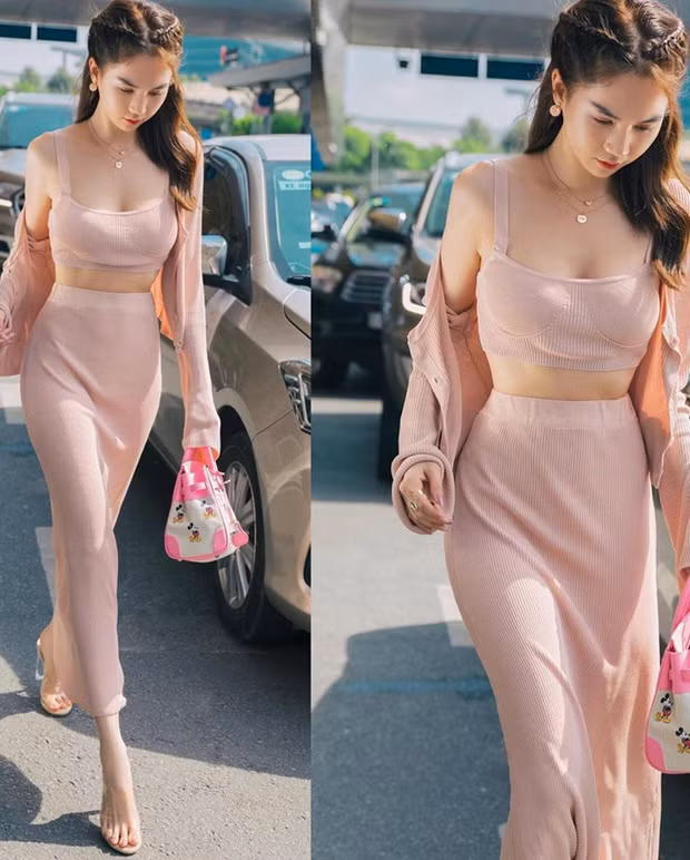 Thời trang sân bay của Ngọc Trinh không chỉ thể hiện sự đa phong cách và biến hoá không ngừng, "Nữ hoàng nội y" còn gây ấn tượng với cách chơi màu và phối đồ vô cùng tinh tế bất kể là đồ hiệu hay hãng bình dân.