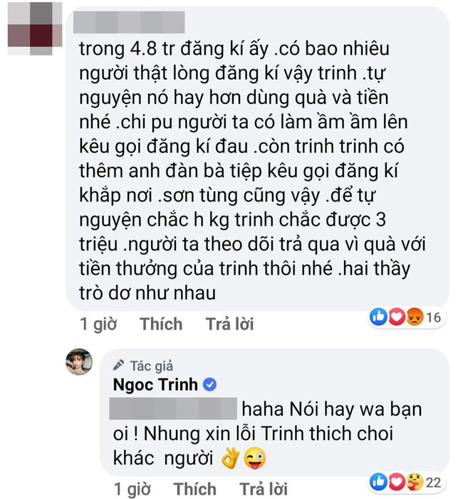 Tuy nhiên, hành động kêu gọi rồi thưởng tiền của người đẹp Trà Vinh bị nhiều người đánh giá là cách chơi không đẹp, thậm chí có người còn bình luận cho rằng cô nàng đang dùng vật chất để mua thành tích.
