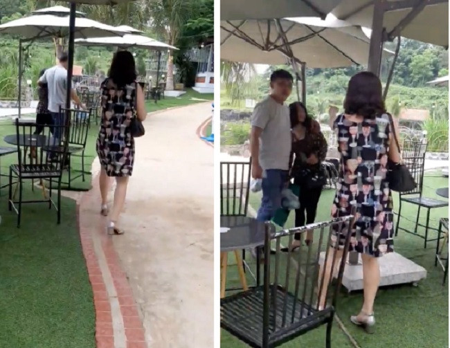 Thấy bồ nhí bị mẹ đánh, anh con trai liền đứng ra che chắn, can ngăn và bảo vệ bồ. Vừa đưa bồ nhí rời đi, anh này vừa liên tục nói hỗn với mẹ, thậm chí còn vung tay đẩy mẹ ra.