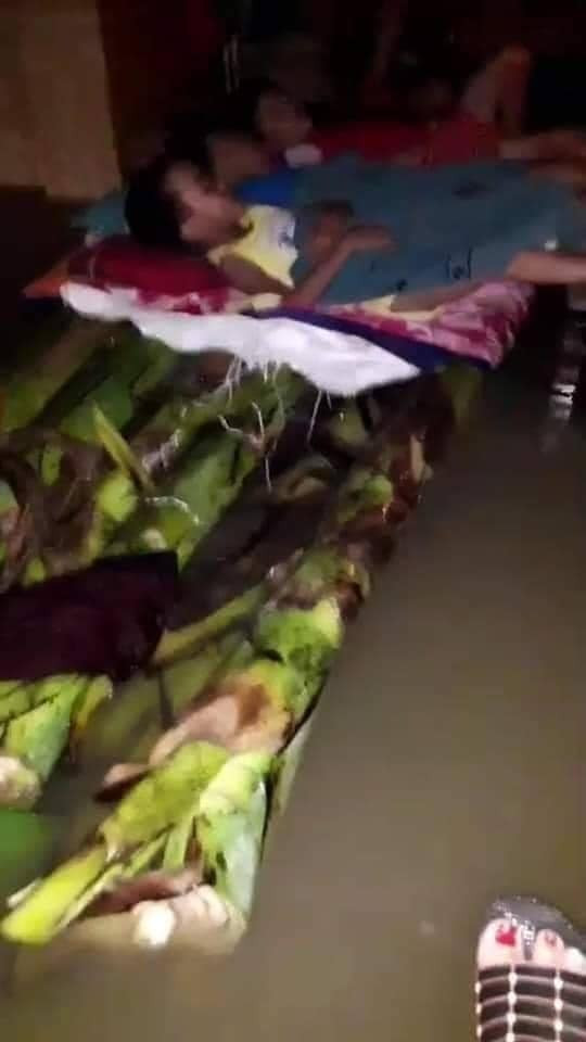 Đặc biệt, hình ảnh xúc động về những đứa trẻ trong lũ lụt đã chạm đến tận trái tim nhiều người, đó là cảnh tượng giấc ngủ về đêm của những em nhỏ, không phải là chăn ấm đệm êm mà giờ đây các em phải ngủ trên những chiếc bè chuối.