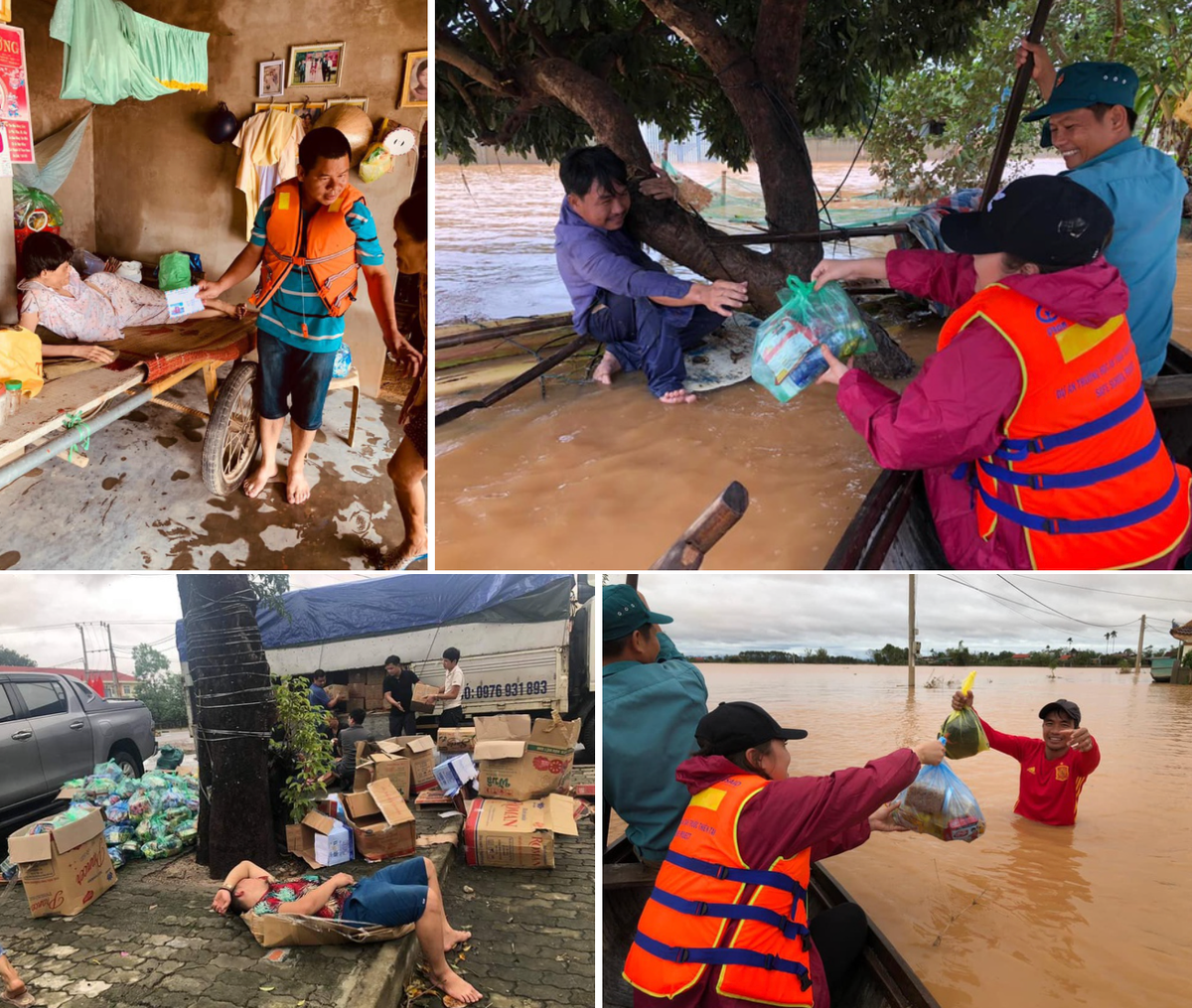 Sau khi hoàn thành hàng nghìn chiếc bánh chưng, đoàn thiện nguyện làng La Phù nhanh chóng đi tiếp tế cho người dân ở Quảng Bịnh và Quảng Trị