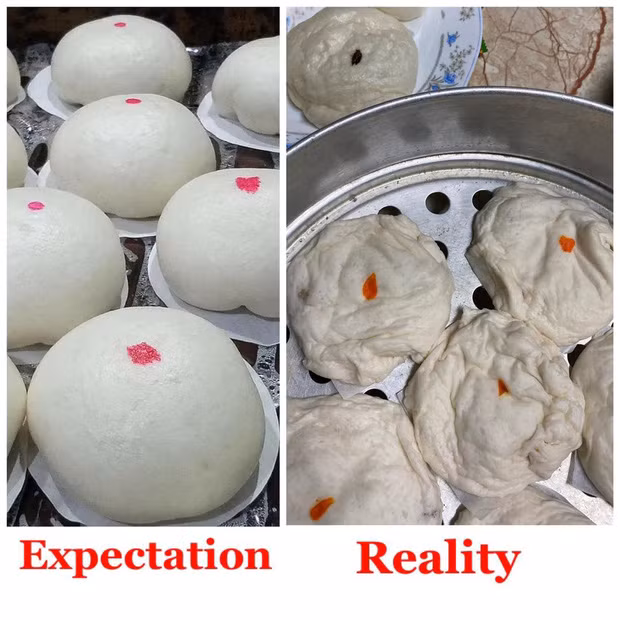 Người ta làm bánh bao và đây là tôi làm...