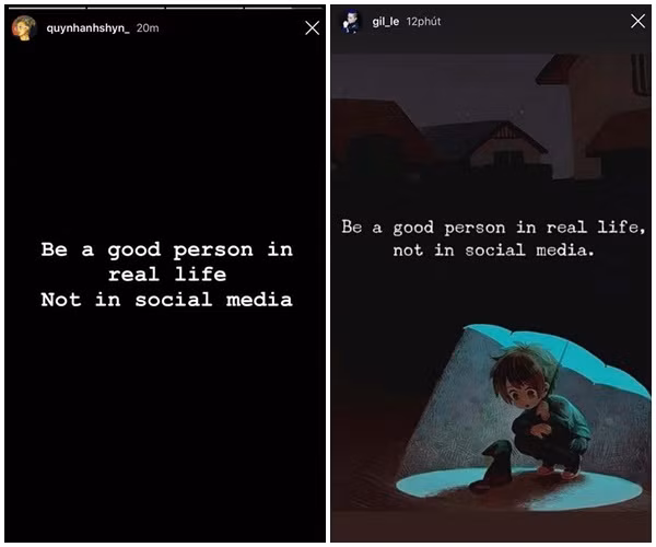 Giữa thời điểm người bạn thân thiết có bạn trai mới, Quỳnh Anh Shyn bất ngờ unfollow tài khoản trên Instagram của Chi Pu và cô nàng còn đăng một story đầy ẩn ý: 'Be a good person in real life, not in social media' (Tạm dịch: Hãy làm người tốt ngoài đời thật, đừng chỉ trên mạng xã hội).