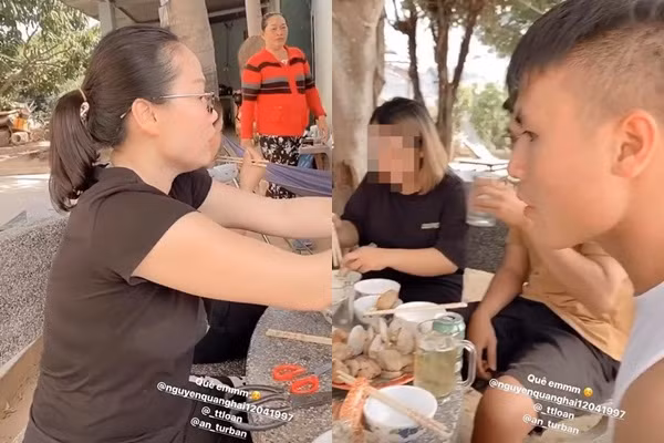 Màn trình diễn ấn tượng của Hải "con" còn ý nghĩa hơn khi trên khán đài có sự dõi theo và cổ vũ của những người vô cùng đặc biệt. Đó là bạn gái Huỳnh Anh, mẹ vợ tương lai, mẹ ruột và mẹ nuôi Quang Hải.