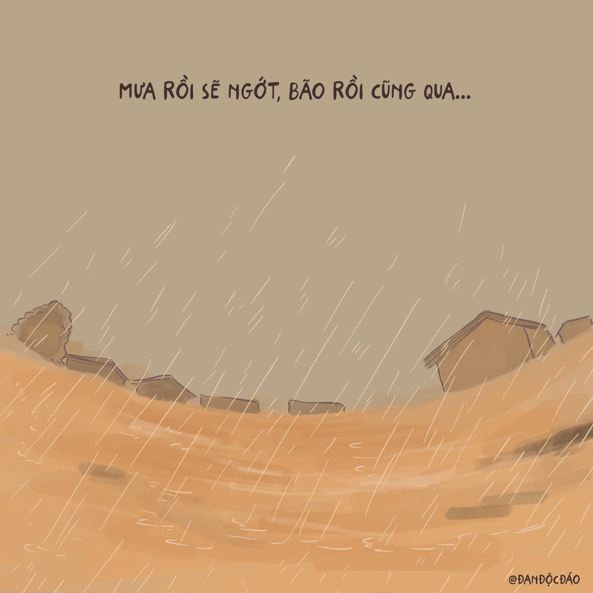 Đan từng chia sẻ rằng, cậu bị ám ảnh bởi cảnh tang thương, lũ lụt khi xem tin tức thời sự về mưa lũ miền Trung nên hai ngày đầu cậu không thể cầm bút cho đến khi bình tâm trở lại để hướng tới mục đích hỗ trợ người dân.