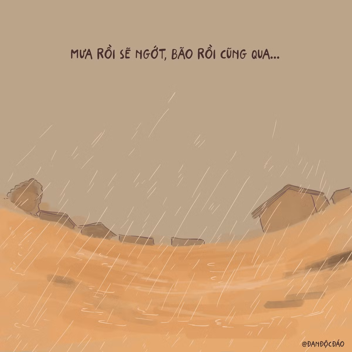 Đan từng chia sẻ rằng, cậu bị ám ảnh bởi cảnh tang thương, lũ lụt khi xem tin tức thời sự về mưa lũ miền Trung nên hai ngày đầu cậu không thể cầm bút cho đến khi bình tâm trở lại để hướng tới mục đích hỗ trợ người dân.