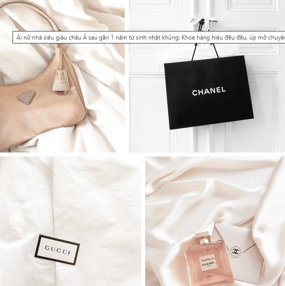 Hình ảnh đồ hiệu trên trang cá nhân của Christine.