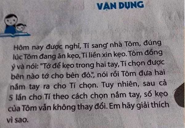 Đề bài trên không phải là một phép tính thông thường sử dụng cộng, trừ, nhân, chia là ra kết quả mà bài toán còn yêu cầu học sinh phải biết suy luận logic và phân tích vấn đề. Nhiều phụ huynh thắc mắc, đến cả người lớn cũng phải đắn đo khi tìm câu trả lời thì liệu các bé lớp 3 sẽ tìm đáp án cho bài tập trên ra sao.